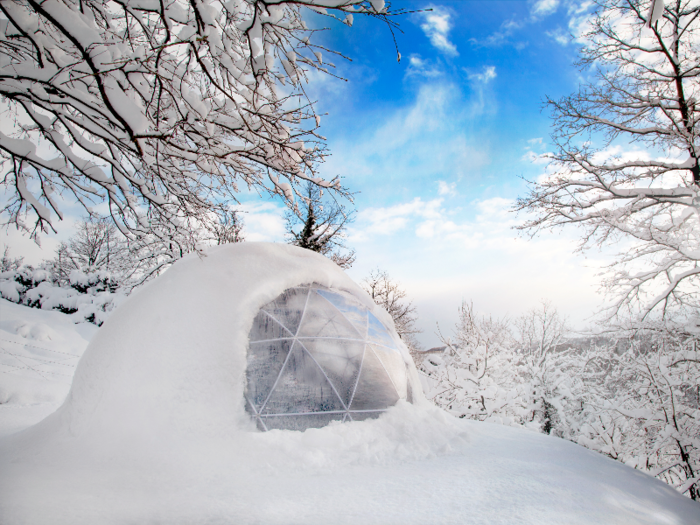 The geodesic dome is wind-resistant, and said to be able to support 88 pounds of snow.