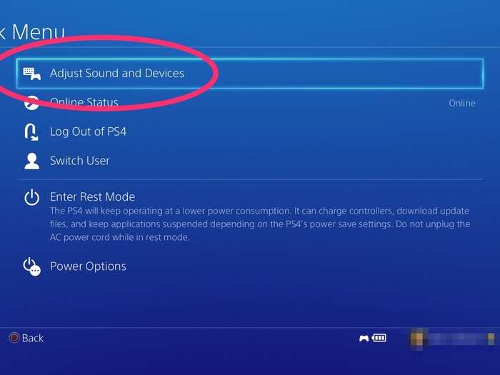 Then, select "Adjust Sound and Devices."