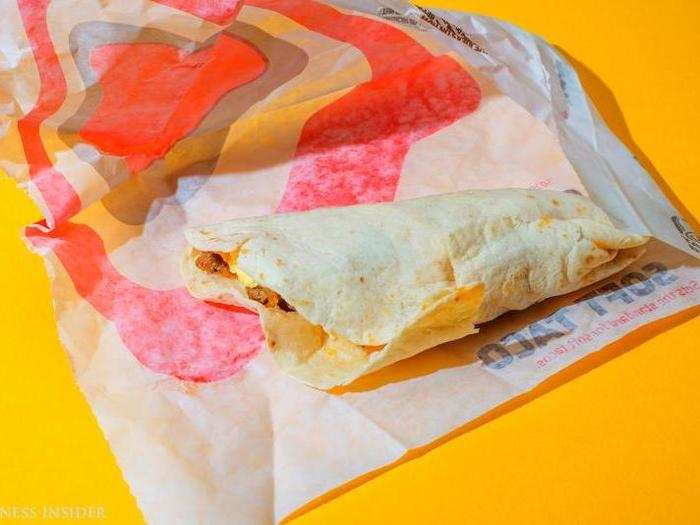 The soft breakfast taco is soft on flavor, that