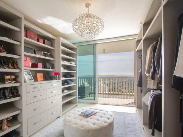 Inside, even the spacious walk-in closet has ocean views.