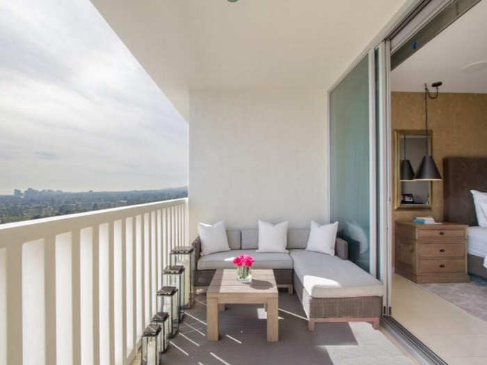 One bedroom has its own outdoor lounge area on an adjoining terrace.