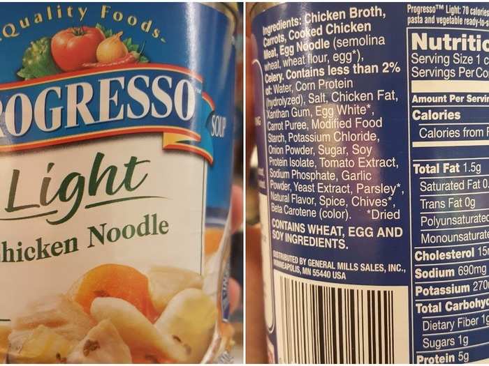 Progresso Light Chicken Noodle: 690 mg