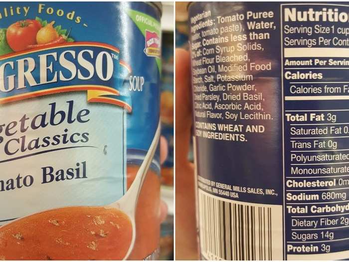 Progresso Tomato: 680 mg