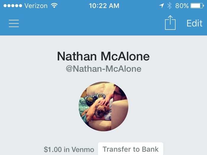 Once you have money in your Venmo account, you can cash out by navigating to your personal profile and clicking "Transfer to Bank."