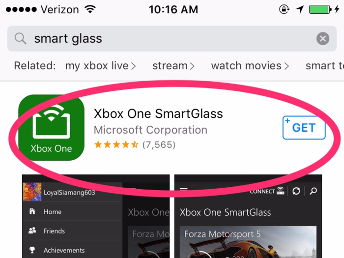 First, download the Xbox One SmartGlass app and make sure both your phone and Xbox One are on the same WiFi network.