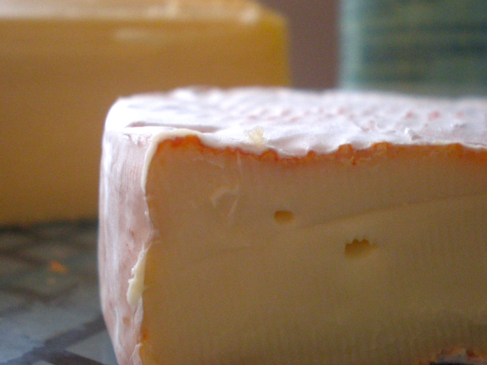 Kunik is a semi-aged, triple cream cheese made in Thurman, New York. It