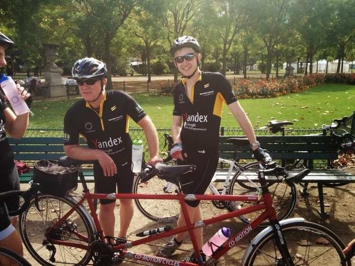 People have completed the Paris to London ride on Bromptons, fixies, Boris Bikes, and tandem bikes. For the past two years, Chris Mairs, the blind cofounder and chief scientist of MetaSwitch Networks, cycled on a tandem bike called Genevieve with Michael Willmott in the front. Mairs was the investor in Willmott