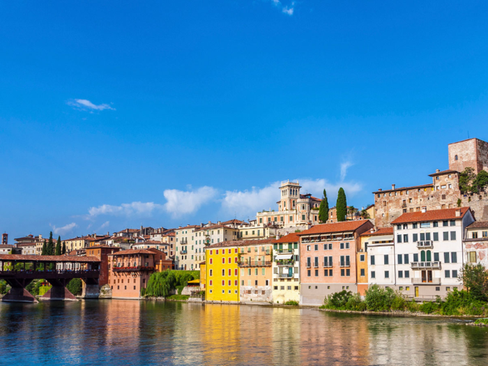 The Italian town of Bassano del Grappa is known for its namesake spirit of grappa and the many distilleries where you can sample the drink. While it