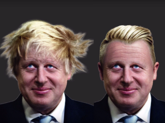 Former Mayor of London Boris Johnson is given a more stylish hairdo.