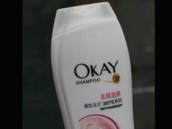 Olay shampoo is replicated by Okay.