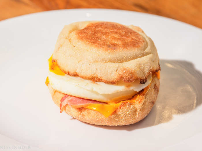 The bacon Egg McMuffin is similar to the Burger King version when it comes to the amount of bacon. I know a company can