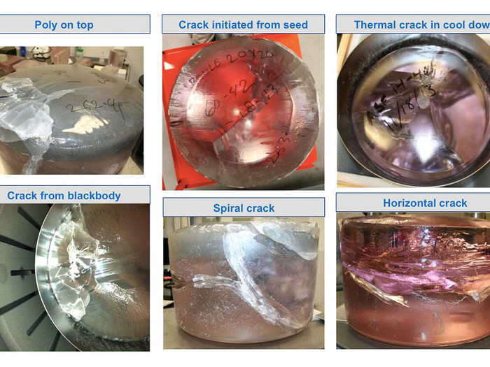 One of the main reasons that Apple broke off its agreement was that GTAT was unable to produce sapphire at the quality it wanted. These are sapphire "boules" with defects that made them unusable to Apple.