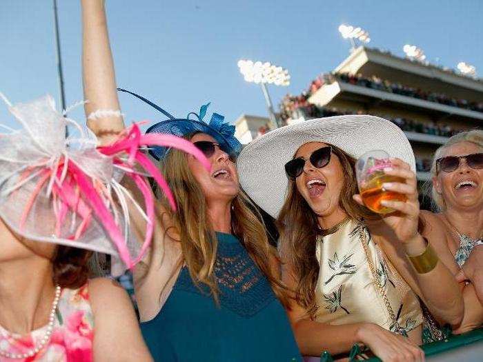 Onlookers downed their drinks in between cheers.