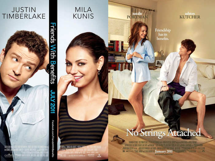 2011: Both "Friends With Benefits" and "No Strings Attached" explored sexual relationships between friends.
