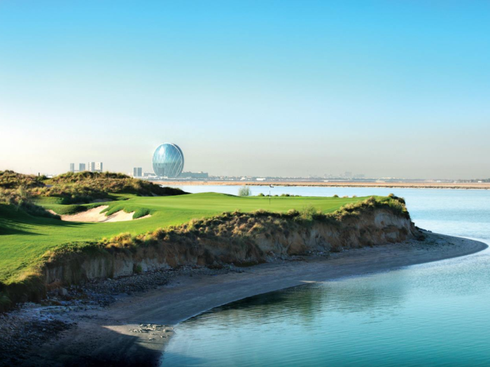 Yas Links, located in Abu Dhabi in the United Arab Emirates, was the first links golf course to open in the Middle East. The semi-private golf club offers paid memberships, but it also welcomes daily guests, who can play a round while enjoying dramatic views of the Arabian Gulf.