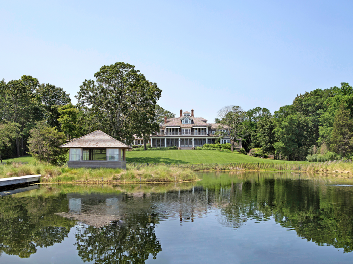 7. Strongheart Manor is a very private getaway, set back from the water and covered in mature landscaping. At $47.5 million, a private sandy beach, deepwater dock, and flowering gardens make the outdoors just as valuable as the manor house itself.