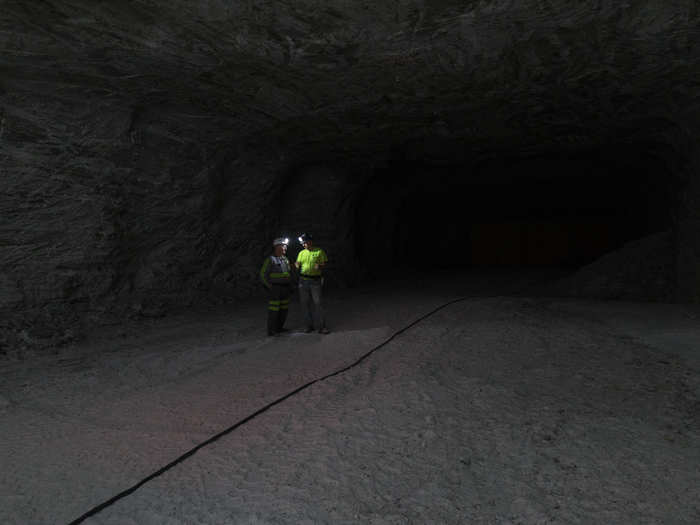 Inside the mine it