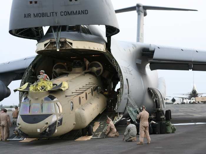 Chinook helicopters fit with ease.