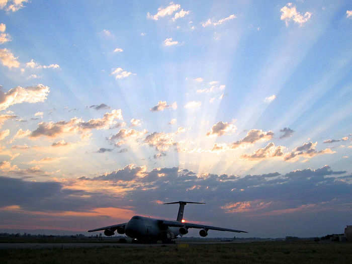 In times of trouble, when aide is needed on a huge scale, the C-5 is a welcome sight.