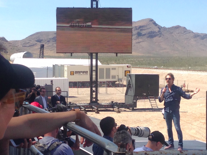 Brogan BamBrogan, Hyperloop One’s CTO, followed Pishevar with a breakdown of how the propulsion system works. He then initiated the 10-second countdown for the test to begin. No one really knew what to expect, but everyone was still on the edge of their seat.