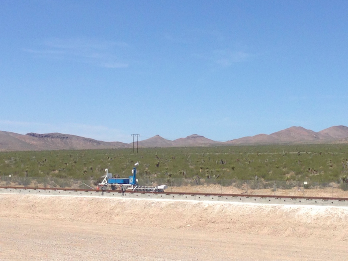 After the demo, a sled recovery vehicle pulled the sled back to the other end of the track.