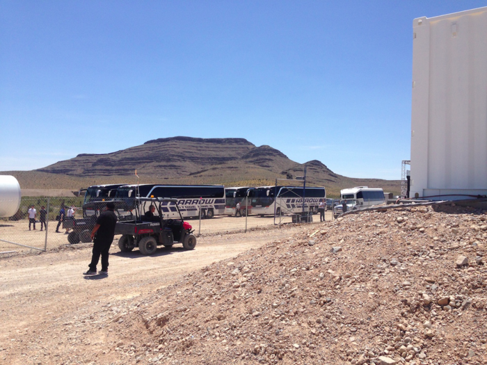 I tried to get closer to the track from the front, but a body guard made sure we stayed in the designated area.