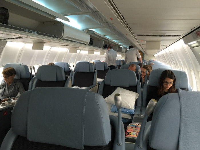 On both aircrafts, the all-business-class cabins had 19 rows and 74 seats. Neither of my flights were sold out, and there were plenty of open seats.