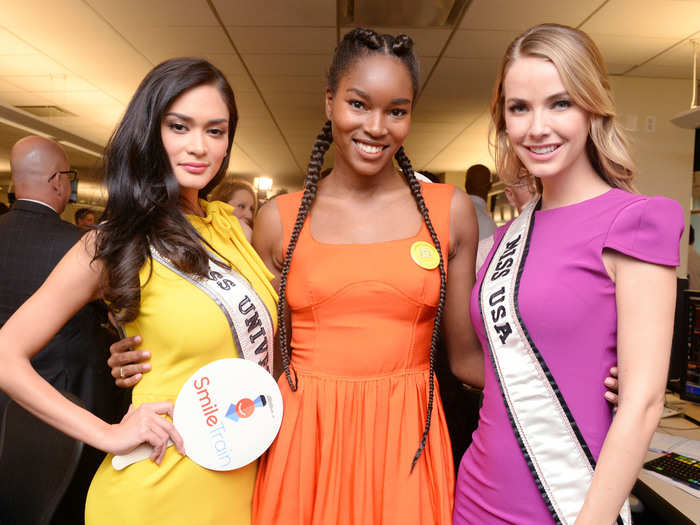 Models Pia Alonzo Wurtzbach, Damaris Lewis, and Olivia Jordan struck a pose.