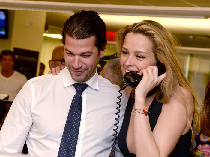 Model Petra Nemcova places a call.