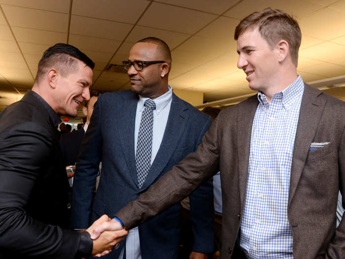 Steve Weatherford, CC Sabathia, and Eli Manning say hello.