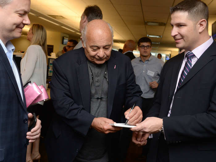 Actor Burt Young signed autographs.