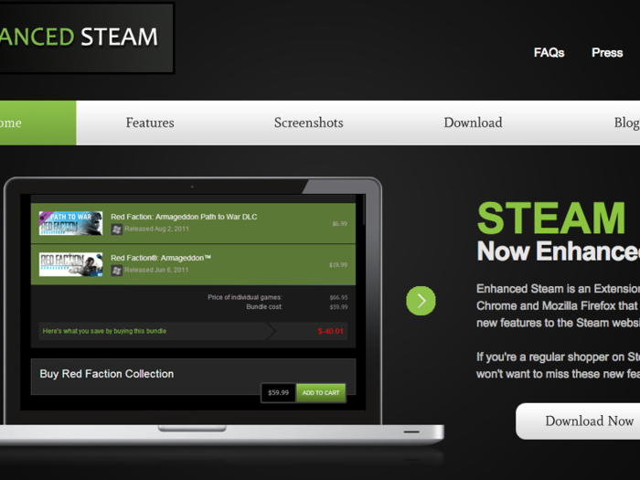 Download "Enhanced Steam."