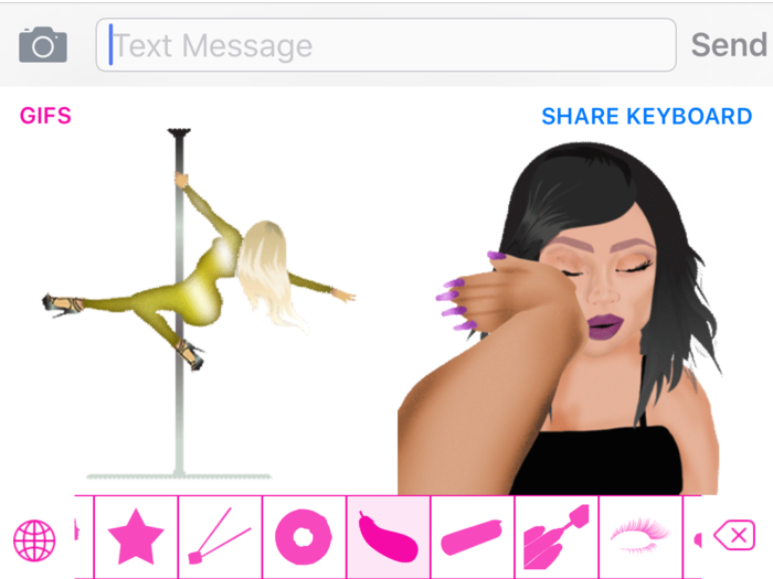 "GIFs" (pretty sure the GIF on the right is a random female hand smacking Kylie Jenner)...