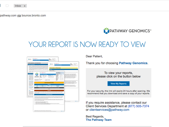 A little over two weeks later, I got my results, which was much faster than the wait period of 6-8 weeks that I