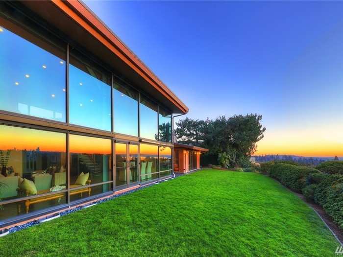 It has floor-to-ceiling windows across the property.