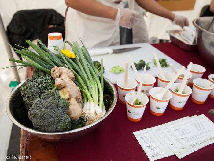 A broccoli salad was also served.