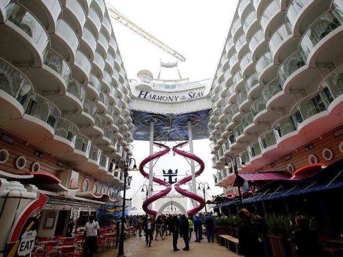 The ship features 18 decks and can hold up 6,780 guests in 2,747 staterooms.