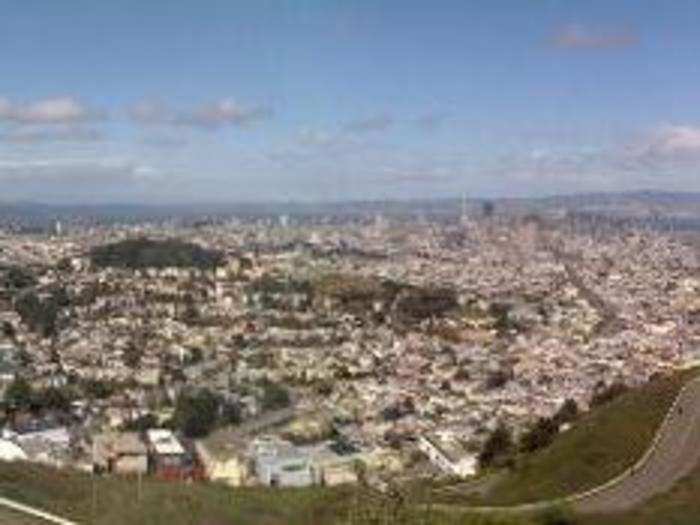 Twin Peaks is the highest residential area in San Francisco, and the second highest point in the city overall. Despite a lack of public transit up here, it