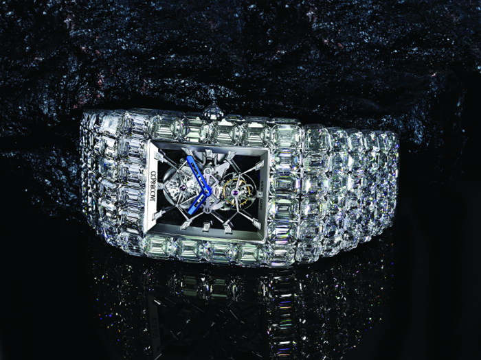 With 260 karats of diamonds, the Billionaire Watch — worth $18 million — was one of the most expensive watches ever created at the time Arabo debuted it in partnership with Flavio Briatore at BaselWorld in 2015.