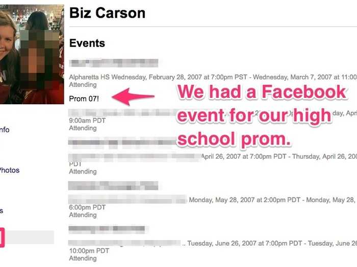 And in case you need a look back on your social calendar, Facebook keeps a record of all the events you