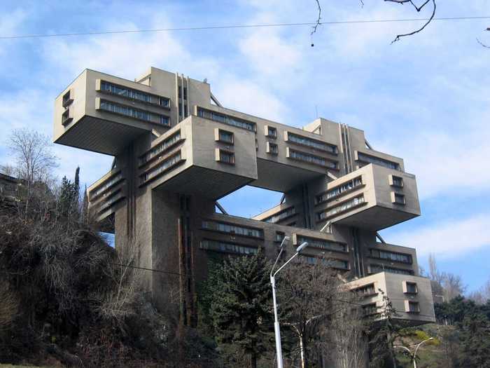 This building in Georgia originally housed the Ministry of Highways and almost looks like it has been Photoshopped. It