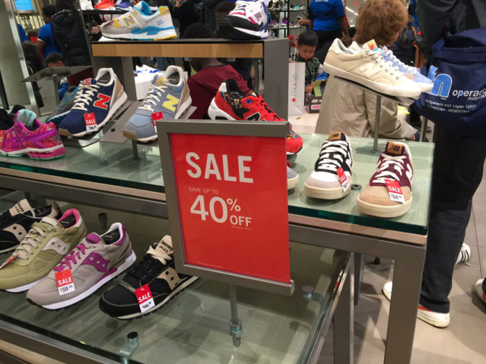 Making it even harder for those clearance shoes is the fact that name-brand shoes are on sale, too.