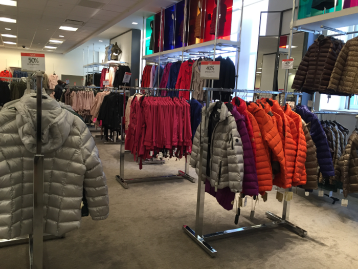 Lots of coats are on sale, which can be expected in May.
