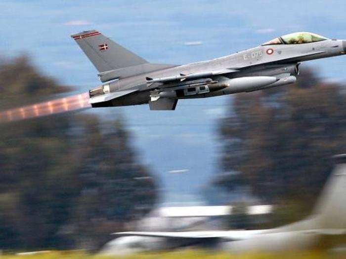 A Danish F-16 Fighting Falcon takes off from the tarmac of the Sigonella NATO Airbase on the southern Italian island of Sicily March 21, 2011.