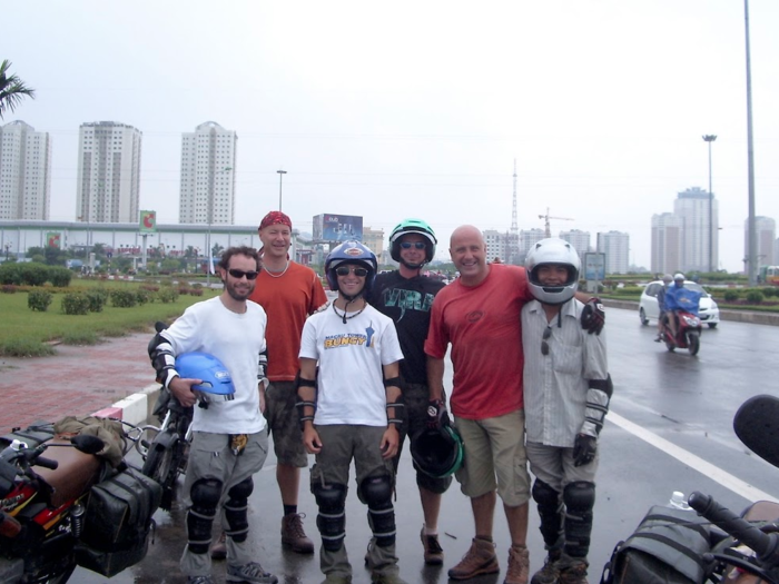 Once we got out of the city, we took this group picture. Starting from the left: John, Scott, me, Ronnie, Steve, and our tour guide. As you can see some of us wore protective gear that included helmets, arm guards and leg guards.