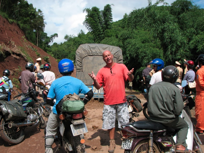 Several times over the course of the trip we were forced to wait for a bus or truck to navigate the difficult terrain.