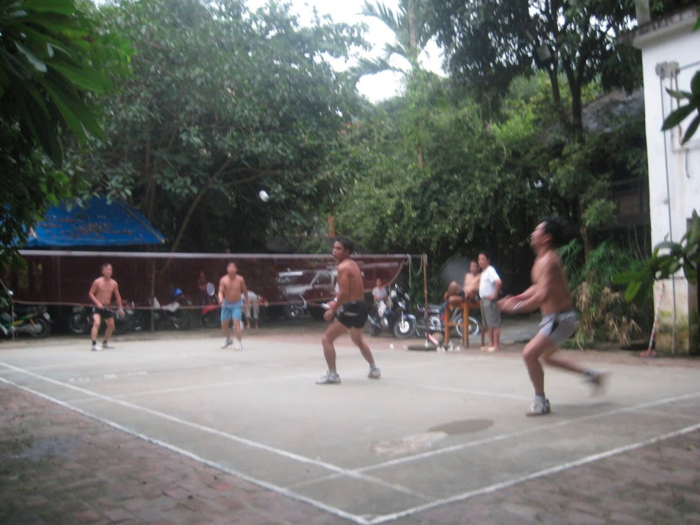 One place we stayed even had a badminton court. It