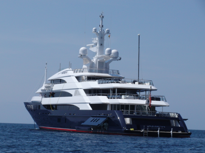 13. Al Mirqab — 133 metres / 437 feet. The Al Mirqab won the Motor Yacht of the Year award at the World Superyacht Awards in 2009 and reportedly has a top speed of 20 knots.