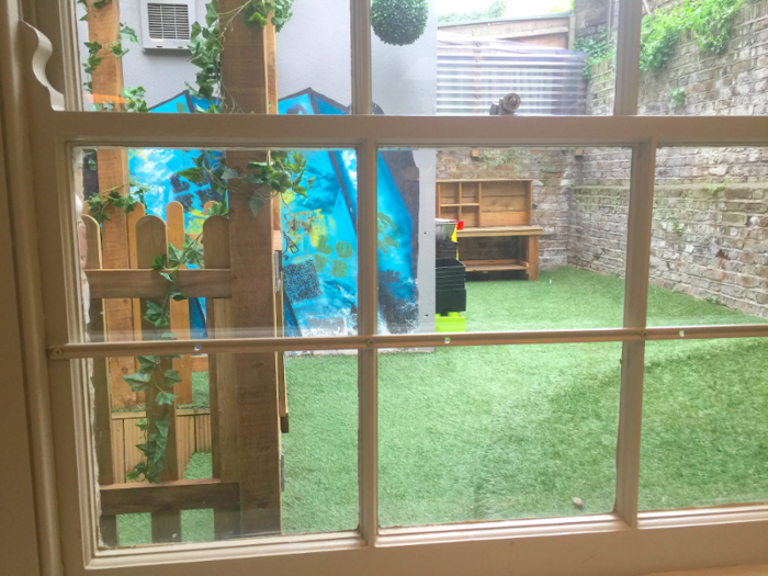 There is also a child-proofed outdoor play area for when the weather is good ...