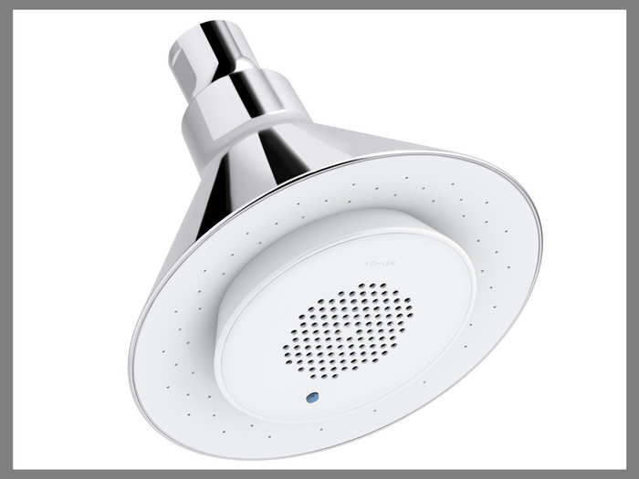 Showerhead with wireless speaker